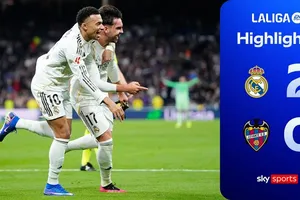 Real Madrid vs Levante 2-0: Fuente phạm lỗi, ngôi sao Mbappe tỏa sáng trên chấm penalty, Raul Asencio đánh đầu chốt hạ, Real bám đuổi Barca