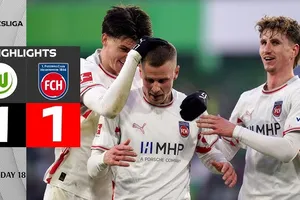 Wolfsburg vs Heidenheim 1-1: Adrian Beck lập công, Christian Eriksen kiến tạo phạt góc, Moritz Jenz đánh đầu chia điểm