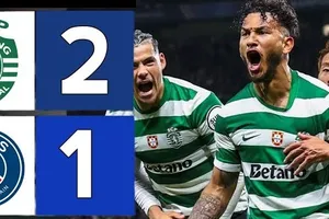 Sporting Lisbon vs PSG 2-1: Suarez xuất thần cú đúp tạo địa chấn, Kvaratskhelia không cứu nỗi hạ PSG