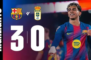 Barcelona vs Real Oviedo 3-0: Lần lượt Olmo, Raphinha, Yamal đua tài ghi bàn, Barca đòi lại ngôi đầu La Liga từ Real