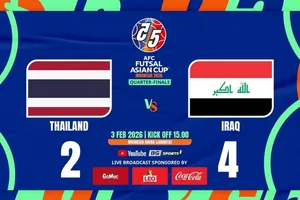 Futsal Thái Lan vs Futsal Iraq 2-4: Osamamusa, Sriarwut lập công nhưng Mustafa ghi cú đúp, Salim Kadhim, Ibrahim chốt hạ vé bán kết AFC Futsal