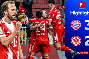Bayern Munich vs Eintracht Frankfurt 3-2: Pavlovic lập công, Harry Kane ghi cú đúp, Burkardt, Kalimuendo ngược dòng bất thành, Bayern hơn Dortmund 8 điểm