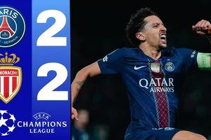 PSG vs Monaco 2-2 (5-4): Marquinhos, Kvaratskhelia tỏa sáng, Teze lập công nhưng PSG sẽ gặp Chelsea hoặc Barcelona ở vòng 1/8 