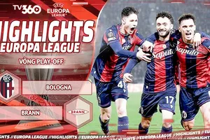 Bologna vs Brann 1-0 (2-0): Jacob Sorensen bị thẻ đỏ, Joao Mario ghi bàn duy nhất, dễ dàng giành vé đi tiếp vòng 1/8 Europa League