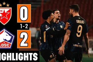 Crvena Zvezda vs Lille 0-2 (1-2): Olivier Giroud sớm dệt mộng, Nathan Ngoy chốt hạ chiếc vé đi tiếp vòng 1/8 Europa League 