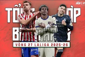 Tchouameni, Valverde, Sorloth, Gonzalez, Garcia Martinez, Yamal,... góp mặt trong 29 bàn thắng ở vòng 27 La Liga 2025/26