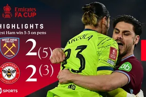 West Ham vs Brentford 2-2 (5-3): Bowen, Igor Thiago đua tài ghi cú đúp nhưng West Ham gặp Leeds ở Tứ kết FA Cup