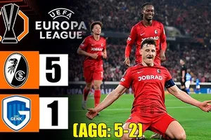 Freiburg vs Genk 5-1 (5-2): Ginter, Matanovic, Grifo, Suzuki, Eggestein giành vé đấu Celta Vigo ở tứ kết Europa League