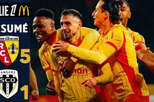 Lens vs Angers 5-1: Lần lượt Thauvin, Edouard, Sangare, Matthieu Udol đua tài ghi bàn, tạm soán ngôi đầu Ligue 1 của PSG