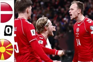 Đan Mạch vs Bắc Macedonia 4-0: Damsgaard, Isaksen, Norgaard lập công, vào vòng chung kết play-off tranh vé dự World Cup 2026