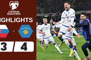 Slovakia vs Kosovo 3-4: Mãn nhãn 7 bàn thắng, Hodza, Asllani, Muslija, Hajrizi bước tiếp vòng chung kết play-off tranh vé dự World Cup 2026