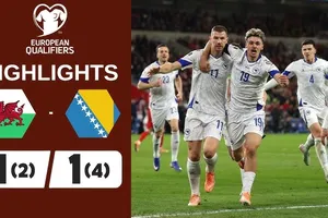 Xứ Wales vs Bosnia & Herzegovina 1-1 (pen 2-4): James mở bàn, Dzeko gỡ hòa, Johnson, Williams hỏng pen, giành vé chung kết play-off gặp Italia