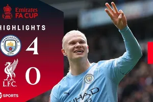 Man City vs Liverpool 4-0: Haaland tỏa sáng hattrick nhờ penalty, Semenyo bấm bóng ghi bàn, Man City lần 8 liên tiếp vào bán kết FA Cup