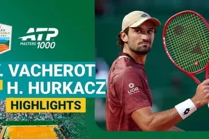 Valentin Vacherot vs Hubert Hurkacz 6-7(4), 6-3, 6-4: Thắng Hurkacz vất vả, Vacherot đối đầu Alex de Minaur ở tứ kết Monte Carlo