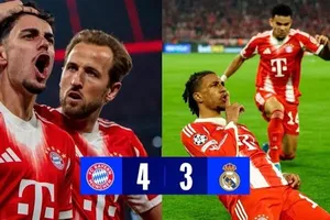 Bayern Munich vs Real Madrid 4-3: Guler, Mbappe xuất thần, Pavlovic, Kane, Diaz, Olise kịch tính giành vé gặp PSG ở bán kết Champions League 