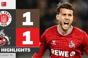 St Pauli vs Koln 1-1: Kịch tính hiệp 2, Karol Mets đánh đầu cận thành mở bàn, Luca Waldschmidt cứu thua nhờ chấm penalty