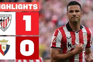 Athletic Bilbao vs Osasuna 1-0: Gorka Guruzeta chớp thời cơ ghi bàn cận thành, giành gọn 3 điểm, Bilbao vượt mặt Osasuna tạm xếp hạng thứ 9 La Liga