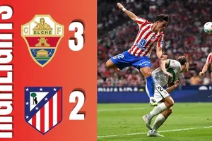 Elche vs Atletico Madrid 3-2: Affengruber lập công, Gonzalez ghi cú đúp, Andre Silva cũng tỏa sáng giành gọn 3 điểm quý giá, thoát tốp cuối
