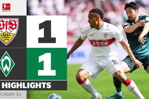 Stuttgart vs Werder Bremen 1-1: Jens Stage sút góc xa chớp nhoáng mở bàn, Ermedin Demirovic đánh đầu cận thành chia điểm đẹp mắt