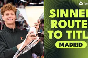 Hành trình của Jannik Sinner vượt qua Bonzi, Moller, Norrie, Jodar, Fils, Zverev đăng quang Madrid Open, giành 5 danh hiệu Masters 1000 liên tiếp