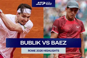 Alexander Bublik vs Sebastian Baez 6-1, 6-2: Baez thua chóng vánh, Bublik gặp tay vợt gốc Việt Learner Tien ở vòng 3 Rome Open 2026