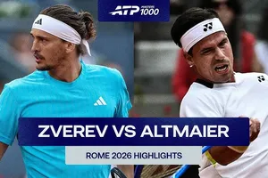 Alexander Zverev vs Daniel Altmaier 7-5, 6-3: Thắng Altmaier dễ dàng, Zverev tiếp tục gặp Alexander Blockx ở vòng 3 Rome Open 2026