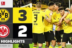 Borussia Dortmund vs Frankfurt 3-2: Uzun, Burkardt lập công, Guirassy, Schlotterbeck, Inacio tỏa sáng, Dortmund giành Á quân Bundesliga sớm 1 vòng