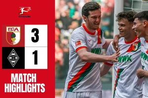 Augsburg vs M'gladbach 3-1: Michael Gregoritsch xuất thần cú đúp, Robin Fellhauer góp công chiến thắng, Giovanni Reyna ghi bàn danh dự