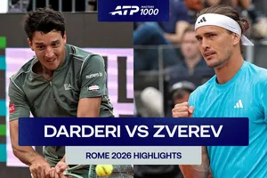 Luciano Darderi vs Alexander Zverev 1-6, 7(12)-6(10), 6-0: Thắng Zverev sau 2 giờ 25 phút, Darderi lần đầu tiên góp mặt ở tứ kết Rome Open