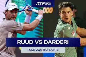Casper Ruud vs Luciano Darderi 6-1, 6-1: Áp đảo tay vợt chủ nhà Darderi, Ruud kỳ vọng gặp Jannik Sinner ở chung kết Rome Open 2026