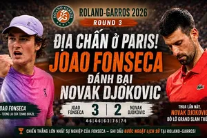 Joao Fonseca vs Novak Djokovic 4-6, 4-6, 6-3, 7-5, 7-5: Djokovic vỡ mộng Grand Slam thứ 25, Fonseca gặp Casper Ruud hoặc Tommy Paul ở tứ kết Roland Garros