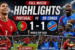 Bồ Đào Nha vs CHDC Congo 1-1: Ronaldo bị vô hiệu, Joao Neves đánh đầu mở bàn, Yoane Wissa tung lưới thủ môn Diogo Costa, chia điểm tiếc nuối
