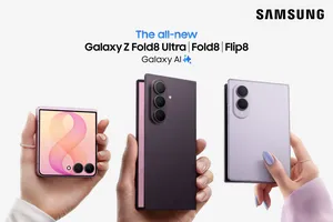 Bộ ba Galaxy Z Flip8, Z Fold8 Ultra, Z Fold8 (từ trái sang phải)