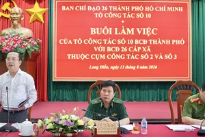 Các đồng chí Tổ Trưởng, Tổ phó Tổ Công tác số 10 Ban Chỉ đạo 26 Thành phố chủ trì buổi làm việc