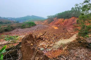 Lo sạt lở đất đồi hạ du khu vực Dốc Miếu