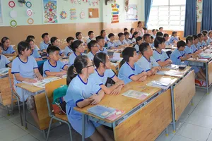 Lớp 5/3, Trường Tiểu học An Tây, phường Tây Nam, TPHCM. ẢNH: QUANG HUY