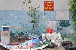 Rác chất đống dưới biển “Cấm”