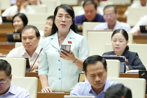 ĐB Trần Kim Yến (TPHCM) nêu câu hỏi chất vấn. Ảnh: QUANG PHÚC