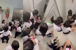 TPHCM: Lan truyền clip nữ sinh bị đánh hội đồng ở một trường cấp 2