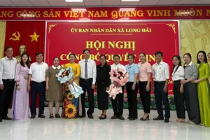 UBND xã Long Hải bổ nhiệm cán bộ quản lý 2 đơn vị sự nghiệp mới thành lập