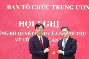 Đồng chí Hà Minh Hải giữ chức Phó Trưởng Ban Tổ chức Trung ương