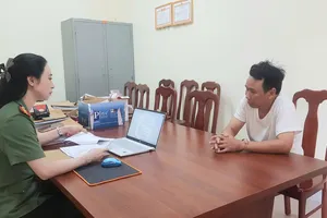 Cơ quan công an lấy lời khai Lê Văn Chiến