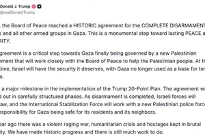 Mỹ công bố thỏa thuận giải giáp hoàn toàn Hamas