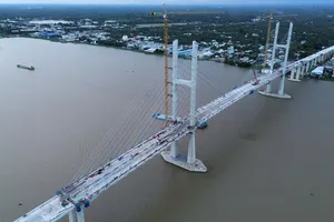 Tiến độ cầu Rạch Miễu 2 đạt khoảng 95%