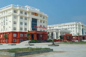 Tòa nhà Thành ủy Đồng Hới 118 tỷ đồng vừa xây đã nứt. Ảnh: MINH PHONG