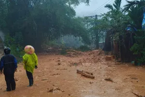 Mưa lớn khiến nhiều khu vực thuộc xã Trà Tập bị sạt lở