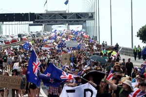 新西蘭反疫苗的示威持續。圖源：互聯網