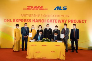 德國DHL Express快遞公司越南代表與越南ALS倉運服務責任有限公司簽署合作。圖源：互聯網