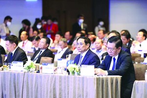 政府總理范明政出席全體會議高級座談會。