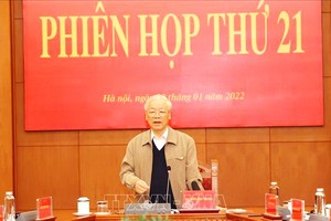 阮富仲總書記在中央肅貪與防腐指委會第廿一次會議上發表重要講話。